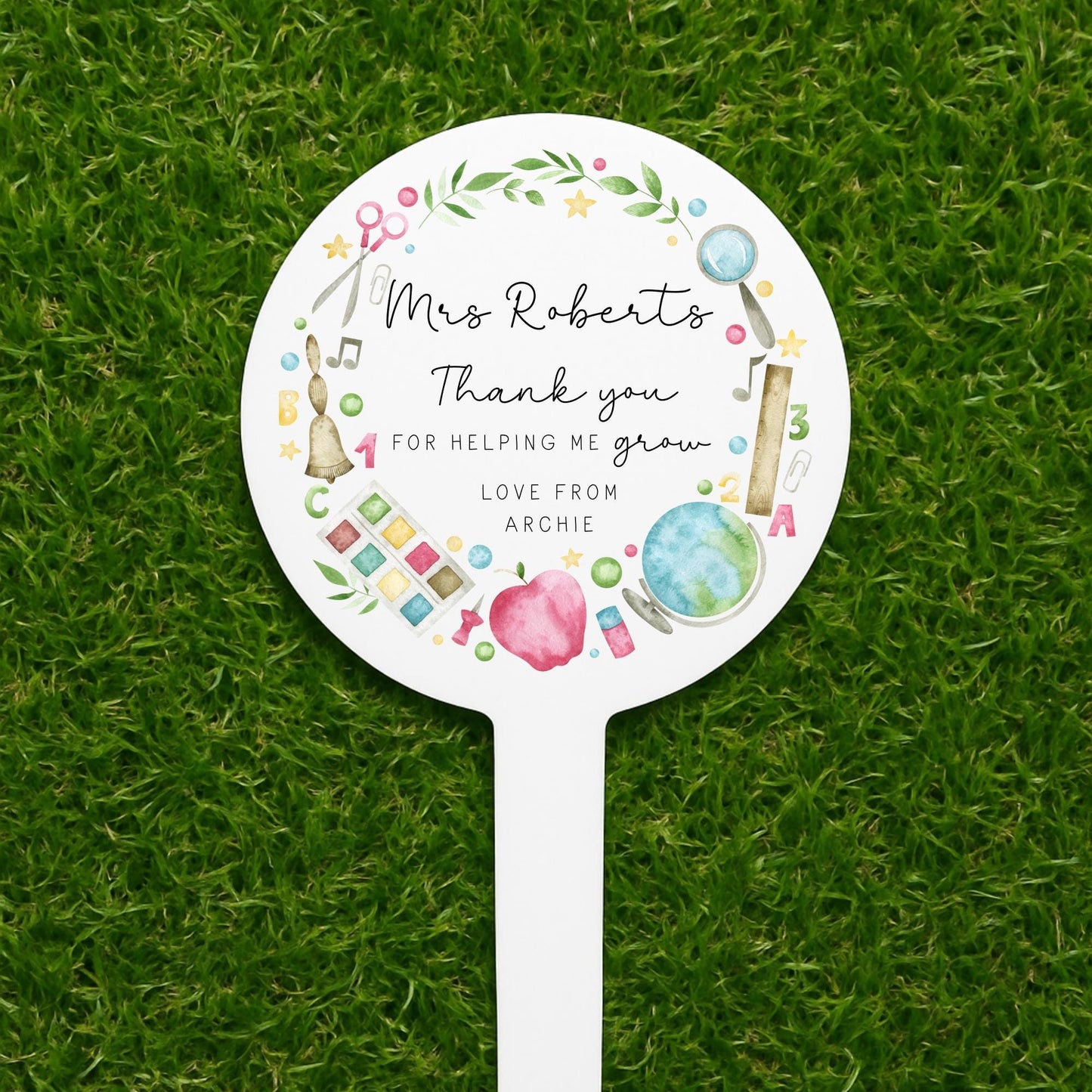 Personalised Teacher Gift Plant Stake End Of Term Thank you Present School Flower Marker