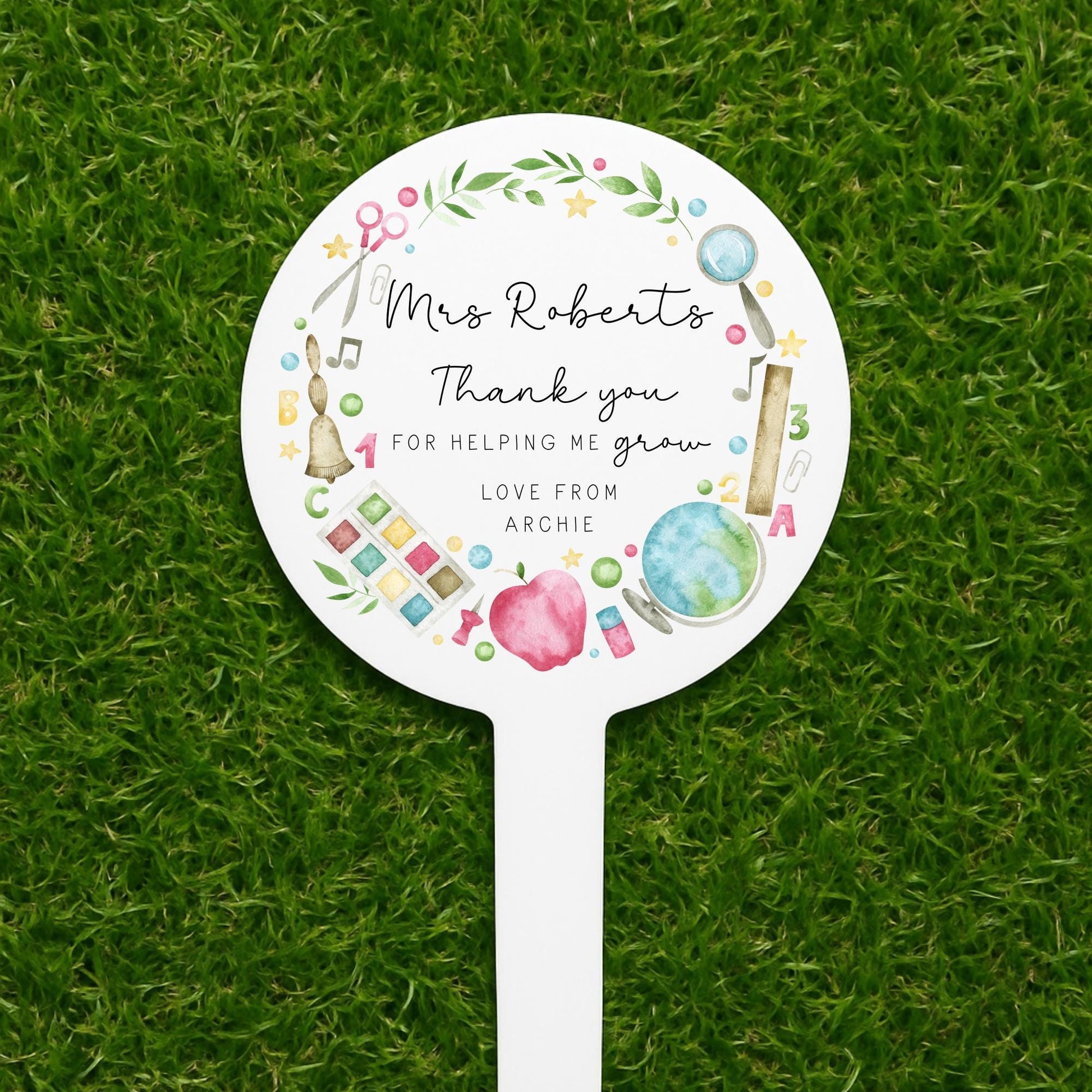 Personalised Teacher Gift Plant Stake End Of Term Thank you Present School Flower Marker