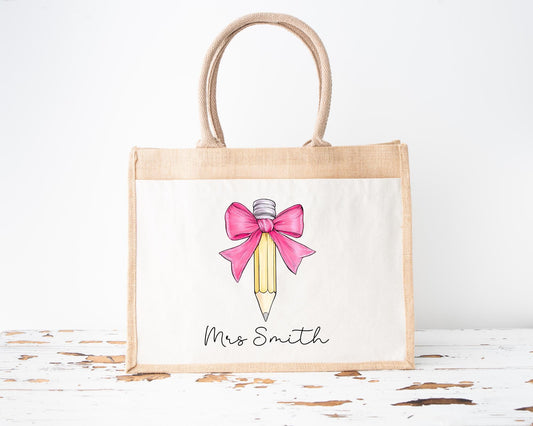Teacher Gift Personalised Bag Lunch Shopping End Of Term Thank You Gift