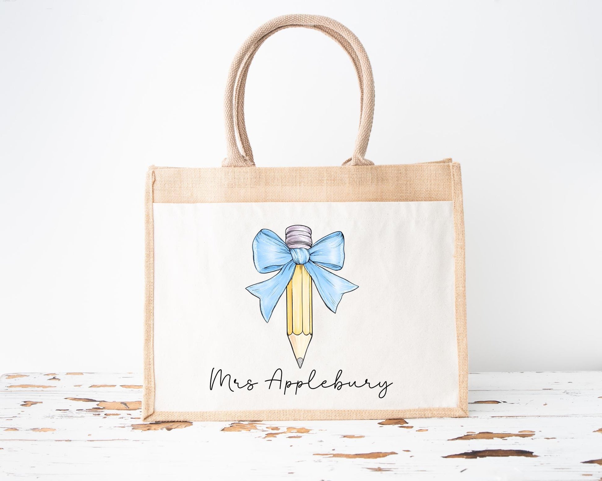 Personalised Teacher Jute Bag: End of Term Gift