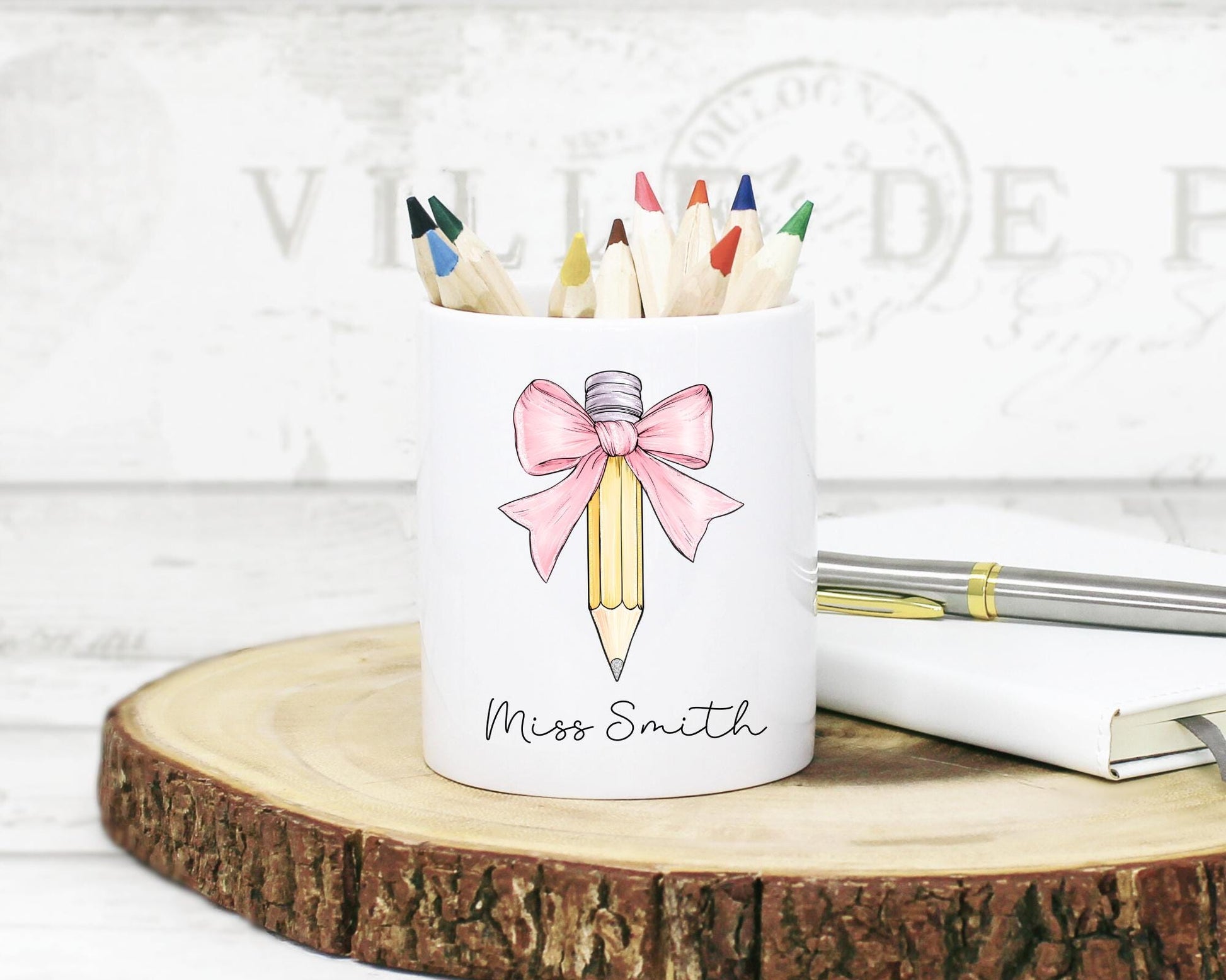 Personalised Teacher Pencil Pot: Ceramic School Thank You Gift