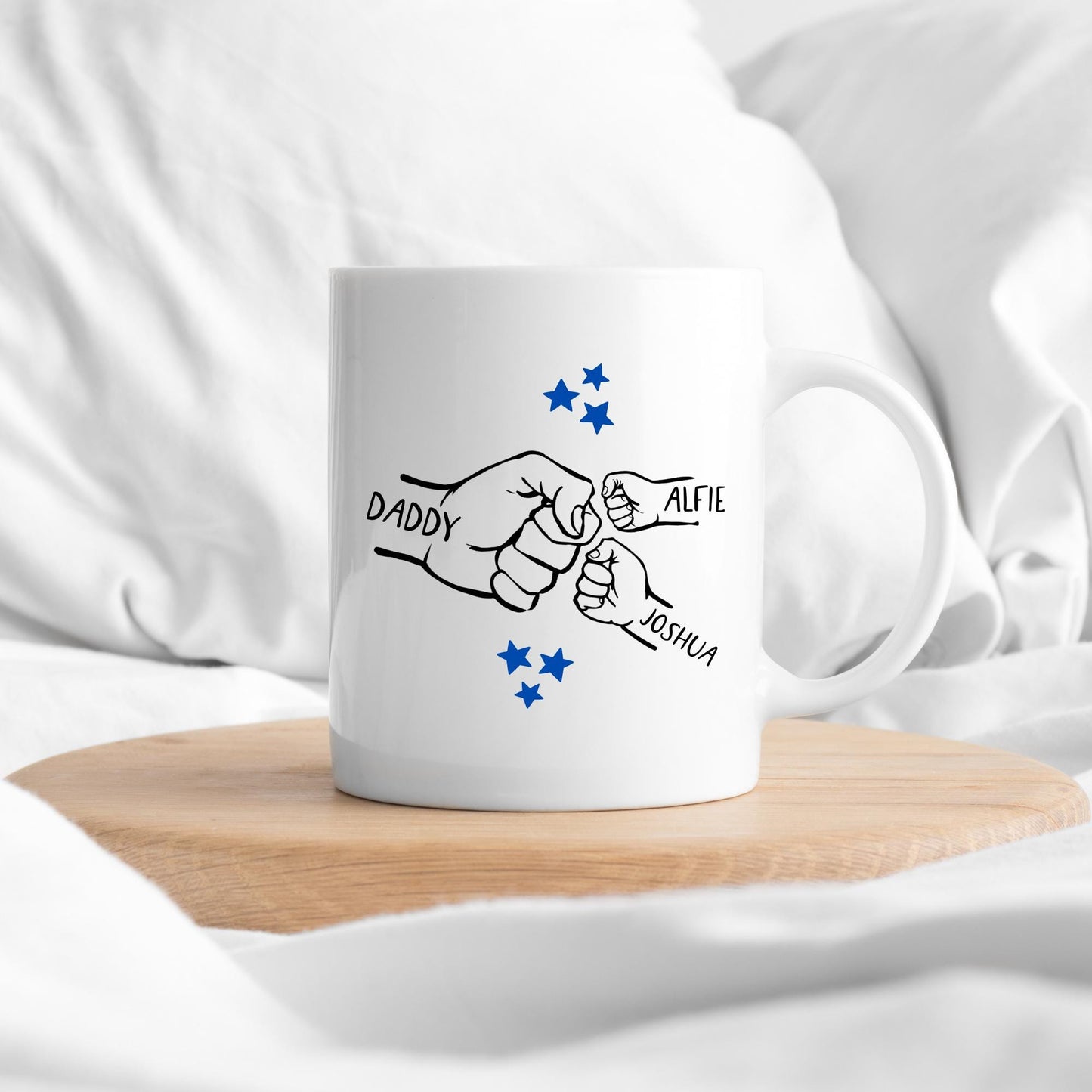 Father's Day Personalised Mug Fist Pump Hands Daddy Grandad Grandpa Birthday Children & Grandchildren Gift For Dad