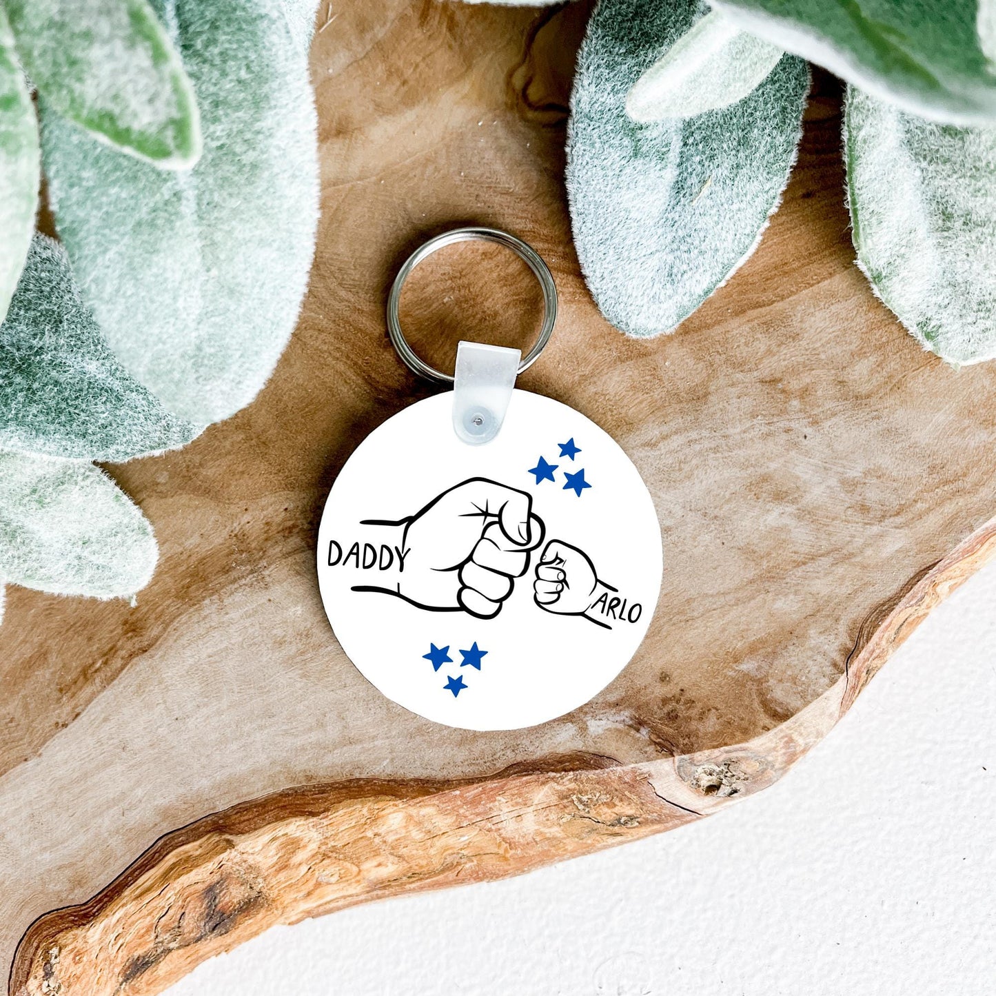 Father's Day Personalised Keyring Gift Daddy Dad Grandad Children Hands Birthday Keepsake