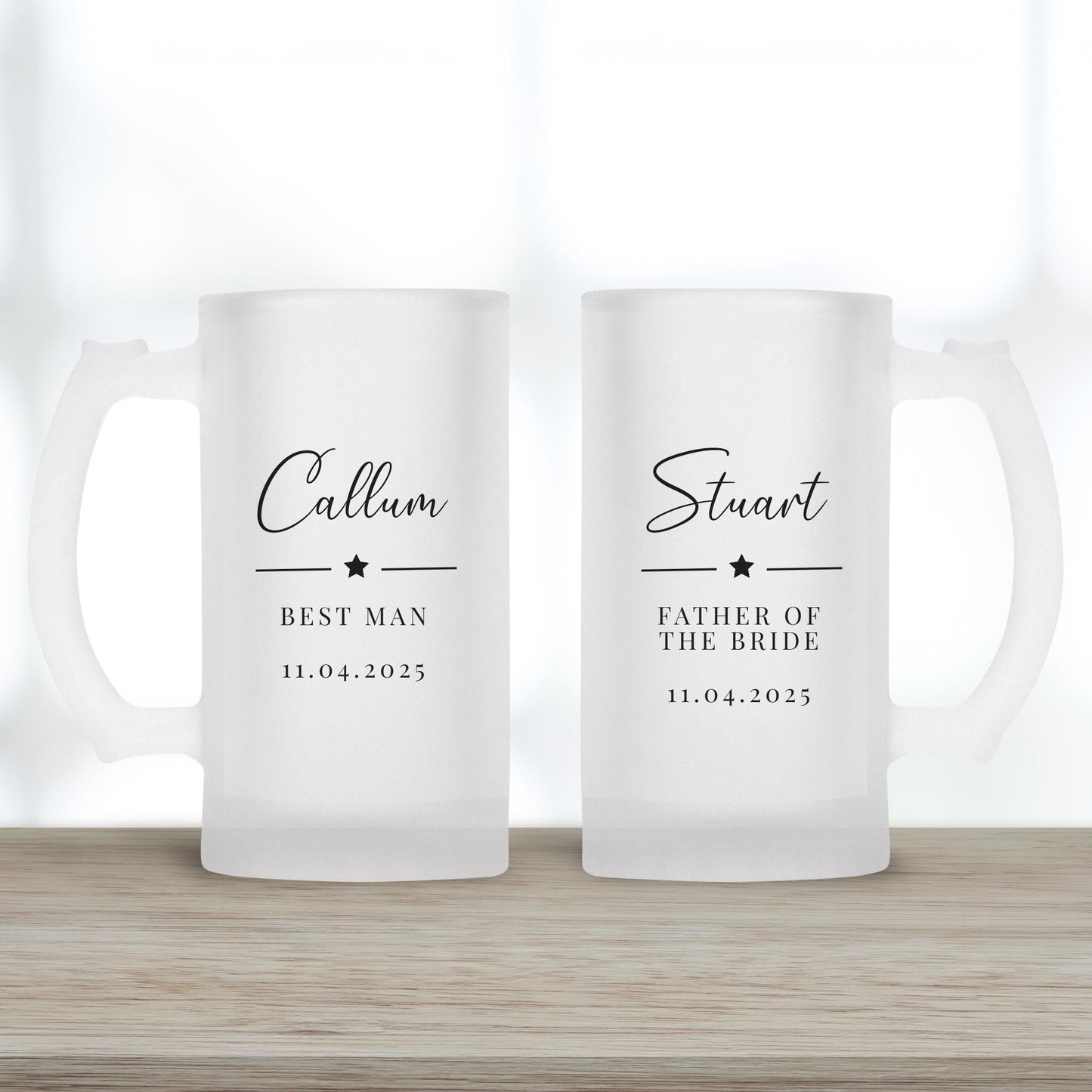 Groomsman Gift Beer Glass Personalised Best Man Father Of Bride Stag Party Wedding Drink Stein