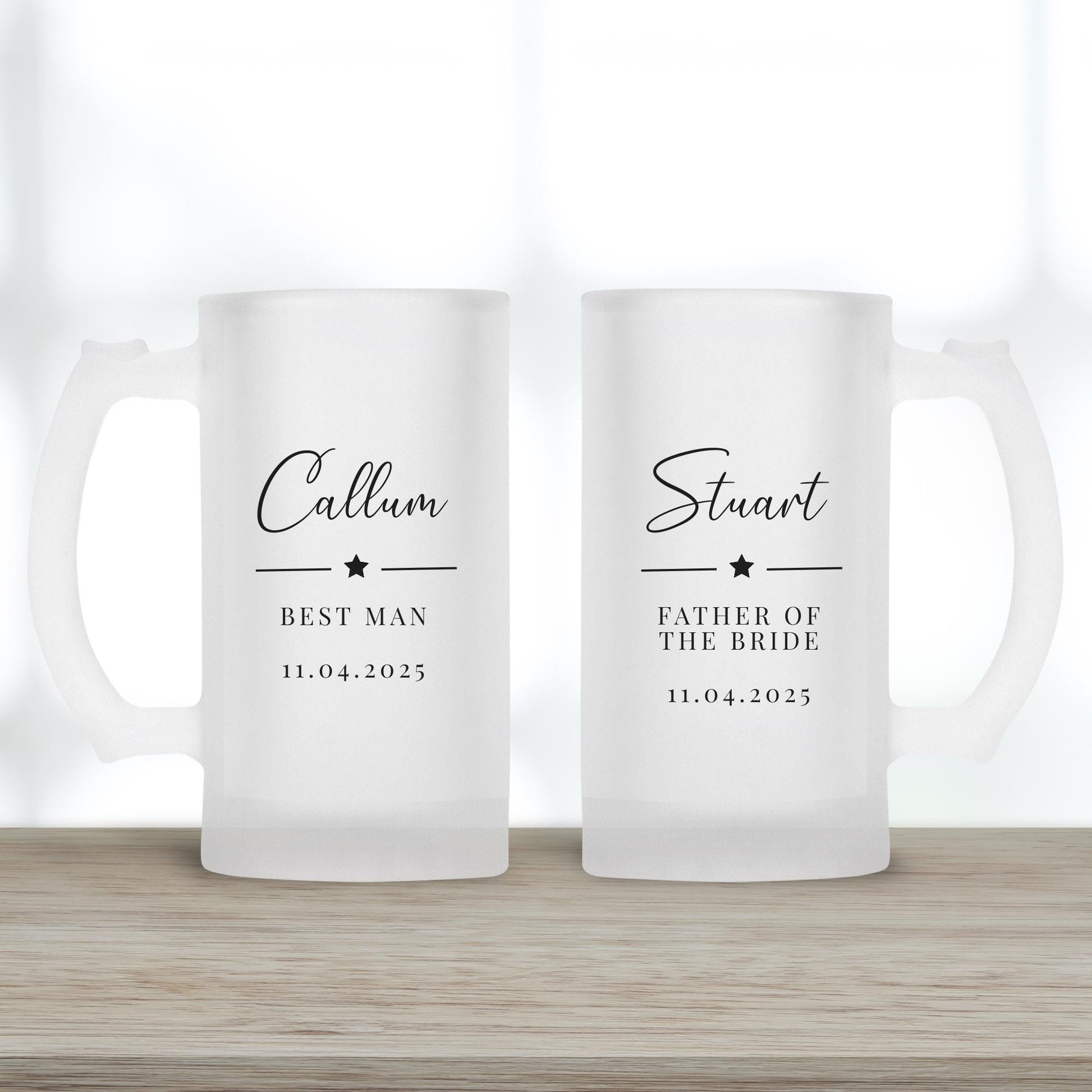 Groomsman Gift Beer Glass Personalised Best Man Father Of Bride Stag Party Wedding Drink Stein