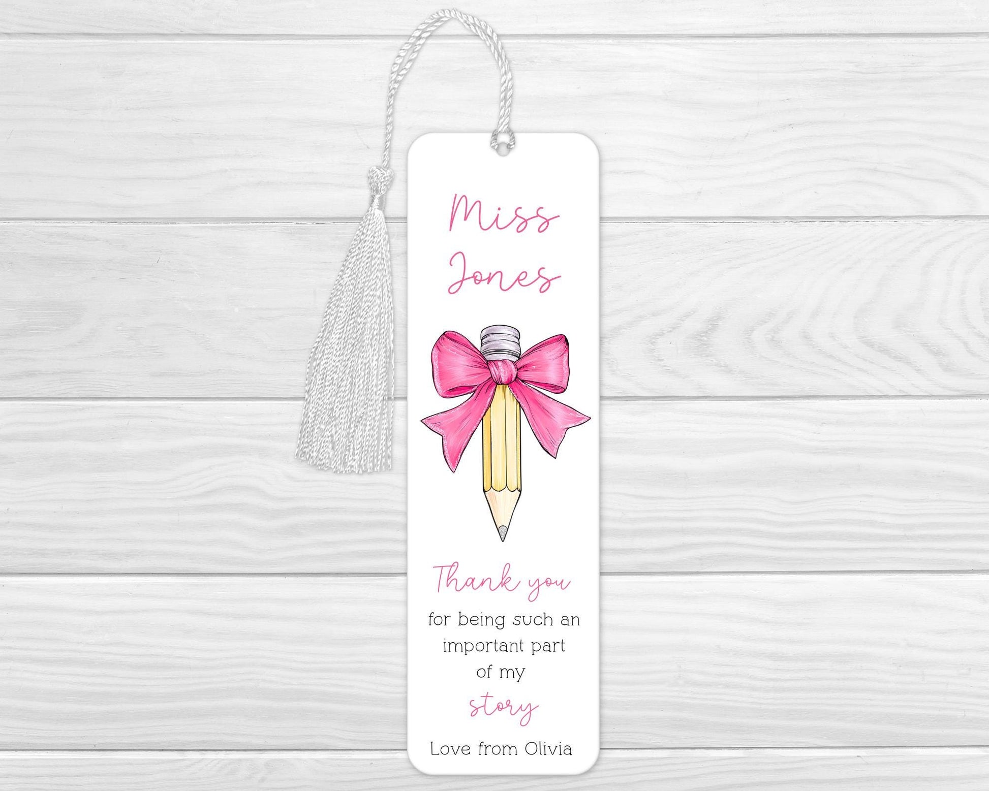 Personalised Teacher Bookmark: End of Term Gift