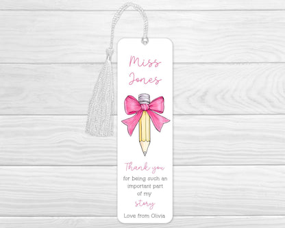 Teacher Gift Personalised Bookmark Gift End Of Term Thank you School Present