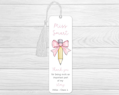 Teacher Gift Personalised Bookmark Gift End Of Term Thank you School Present