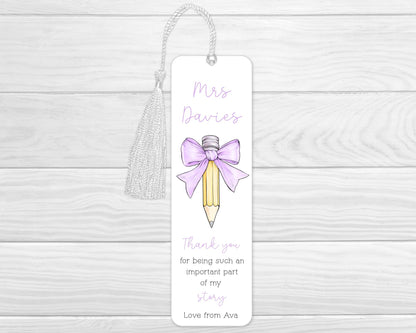 Teacher Gift Personalised Bookmark Gift End Of Term Thank you School Present