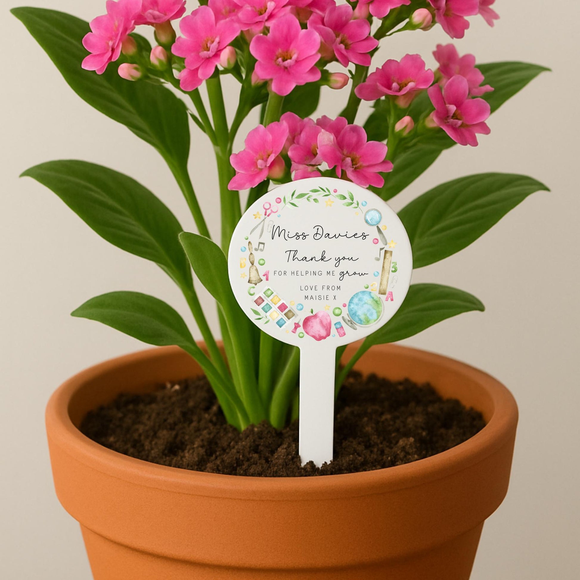 Personalised Teacher Gift Plant Stake End Of Term Thank you Present School Flower Marker