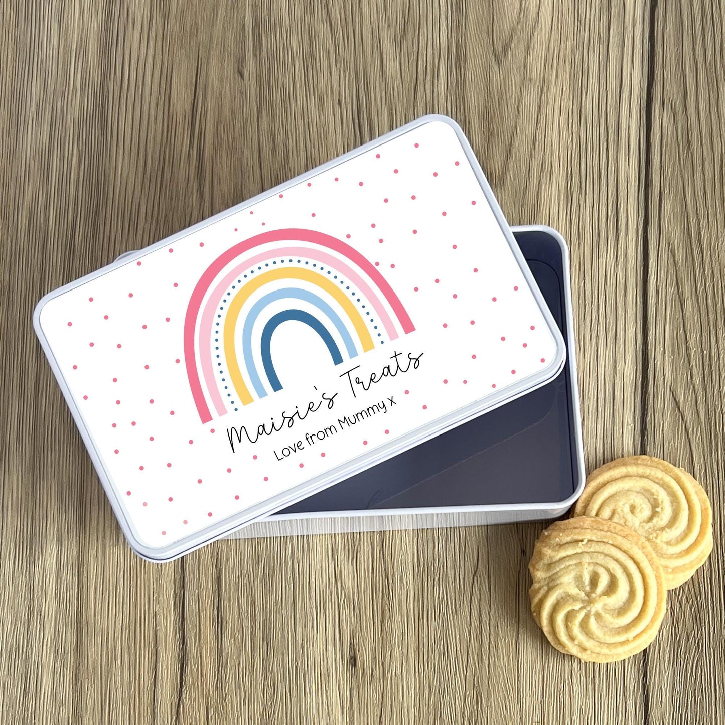 Personalised Teacher Biscuit Tin - End Of Term Gift - Thank You School Present - Custom Treat Cookie Cake Tin