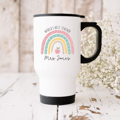 Personalised Teacher Travel Mug: Stainless Steel Thank You Gift