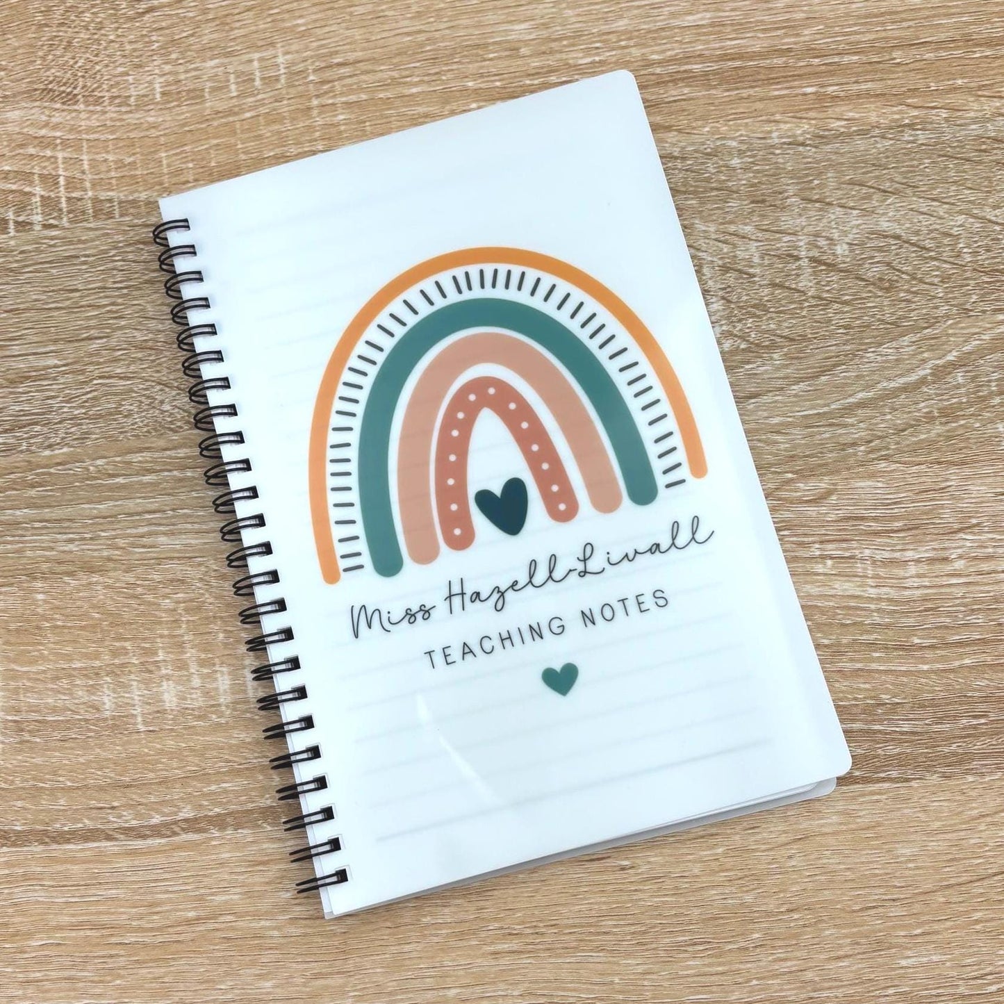 Personalised Teacher Notebook: Rainbow End of Term Gift