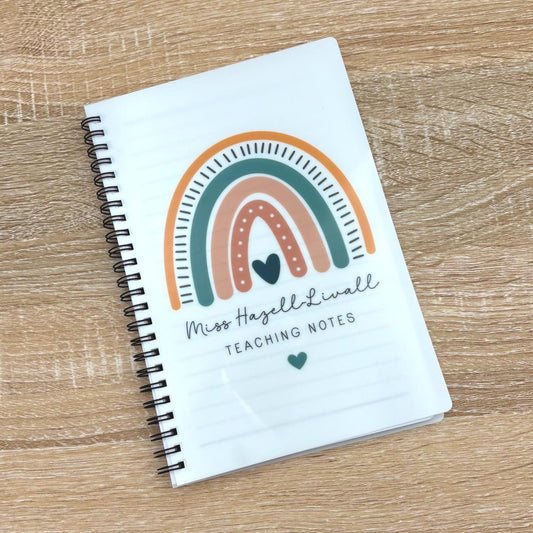 Personalised Teacher Notebook: Rainbow End of Term Gift