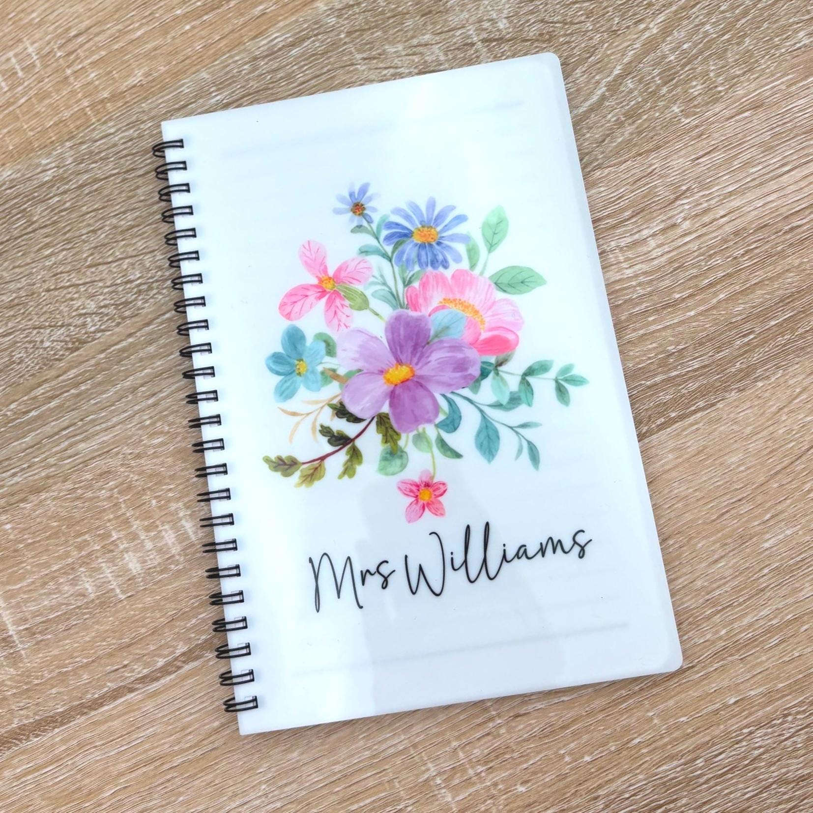 Personalised Teacher Notebook: Floral End of Term Gift