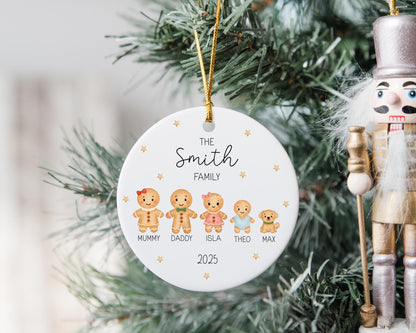 Family Christmas Decoration Personalised Gingerbread Tree Ornament 2025 Gift