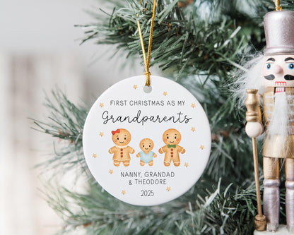 First Christmas As Grandparents Decoration Bauble Personalised Family Xmas Ornament Gift