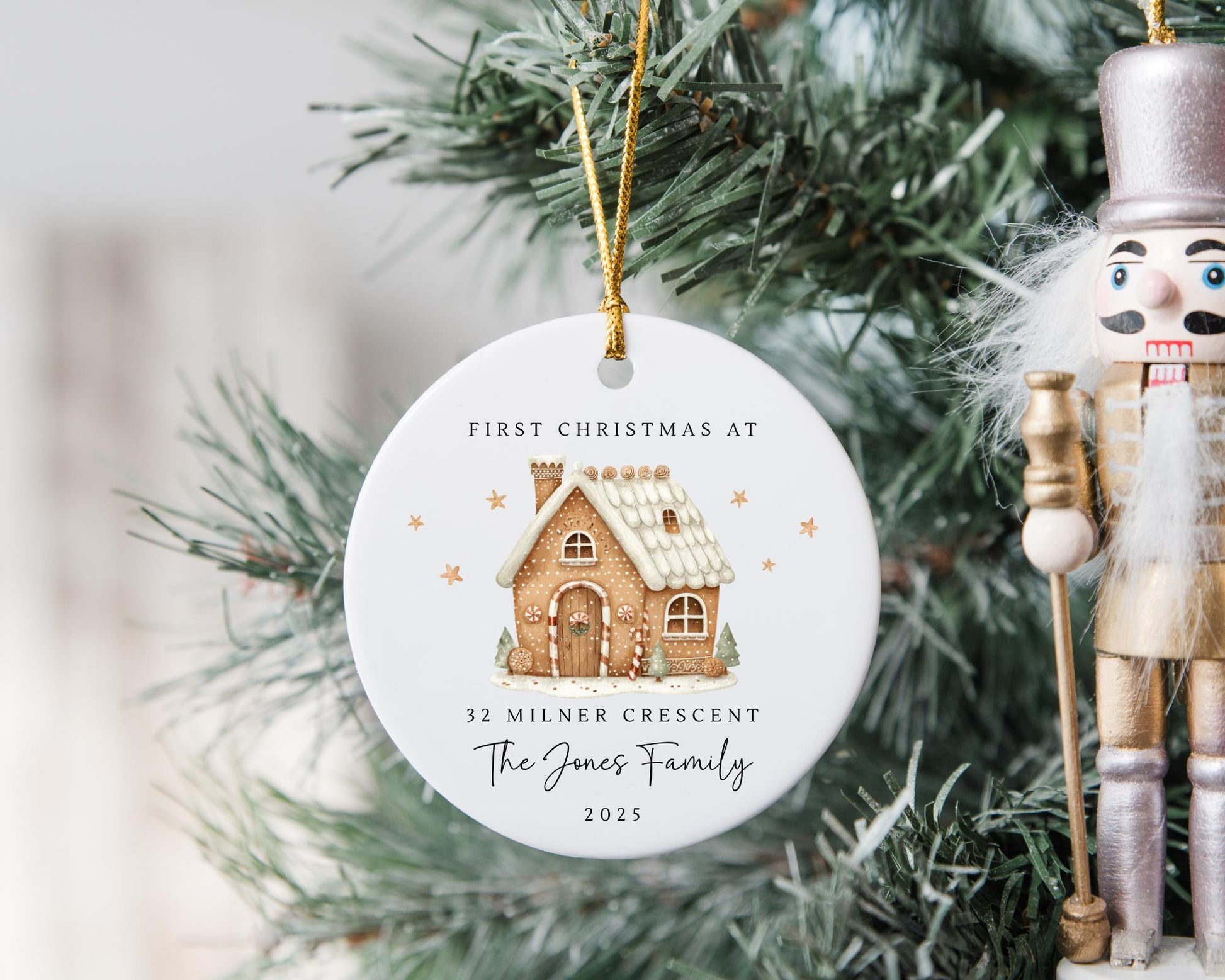 Christmas New Home Decoration - Personalised Couple Ornament - Moving House Gift - Housewarming Xmas Gift - First Home Keepsake