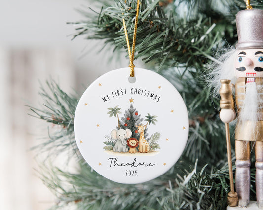 First Christmas Decoration - Personalised Baby Xmas Tree Ornament - 1st Christmas Bauble - New Baby Gift