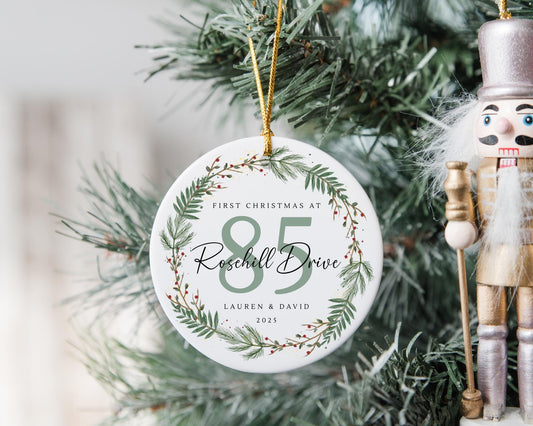 Christmas New Home Decoration - Personalised Couple Ornament - Moving House Gift - Housewarming Xmas Gift - First Home Keepsake