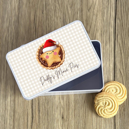 Personalised Christmas Mince Pie Tin - Stocking Filler Gift - Gift For Grandparents - Custom Treat Storage Tin