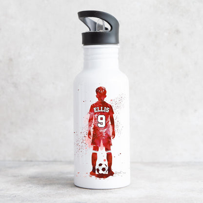 Personalised Football Water Bottle: Back To School, Stainless Steel, 500ml
