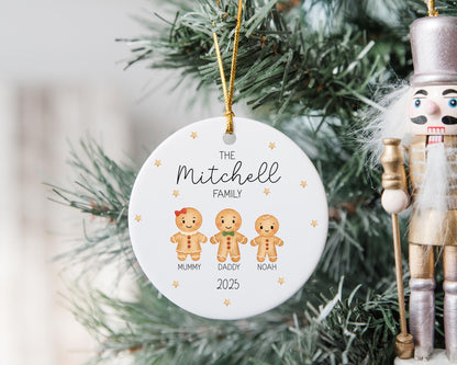 Family Christmas Decoration Personalised Gingerbread Tree Ornament 2025 Gift