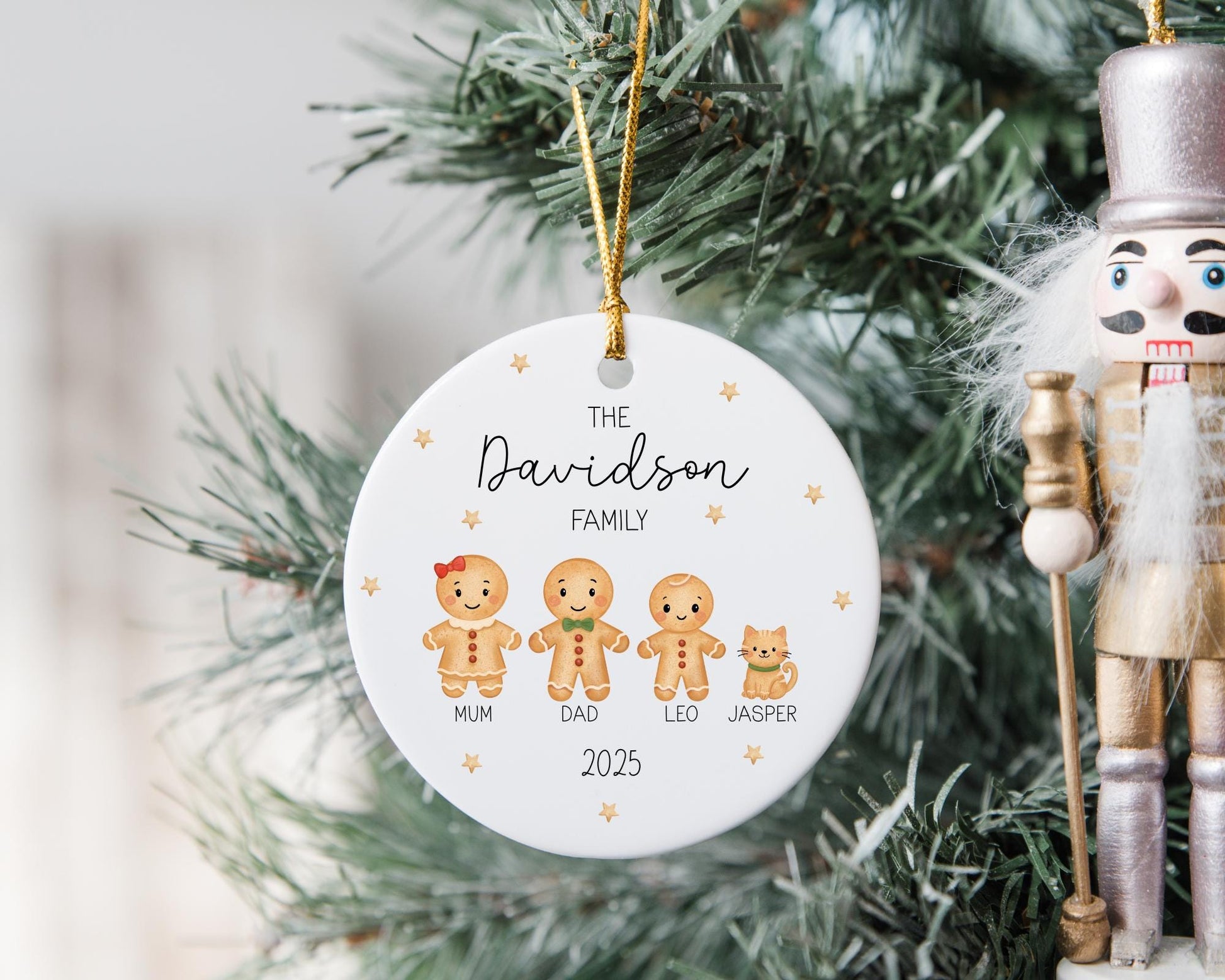 Family Christmas Decoration Personalised Gingerbread Tree Ornament 2025 Gift