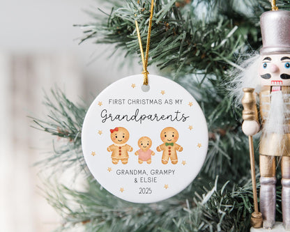 First Christmas As Grandparents Decoration Bauble Personalised Family Xmas Ornament Gift