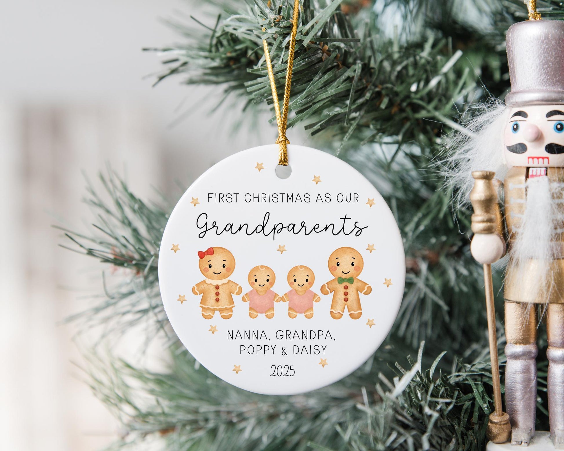 First Christmas As Grandparents Decoration Bauble Personalised Family Xmas Ornament Gift