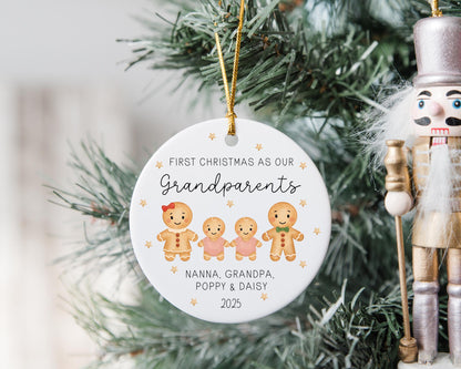 First Christmas As Grandparents Decoration Bauble Personalised Family Xmas Ornament Gift