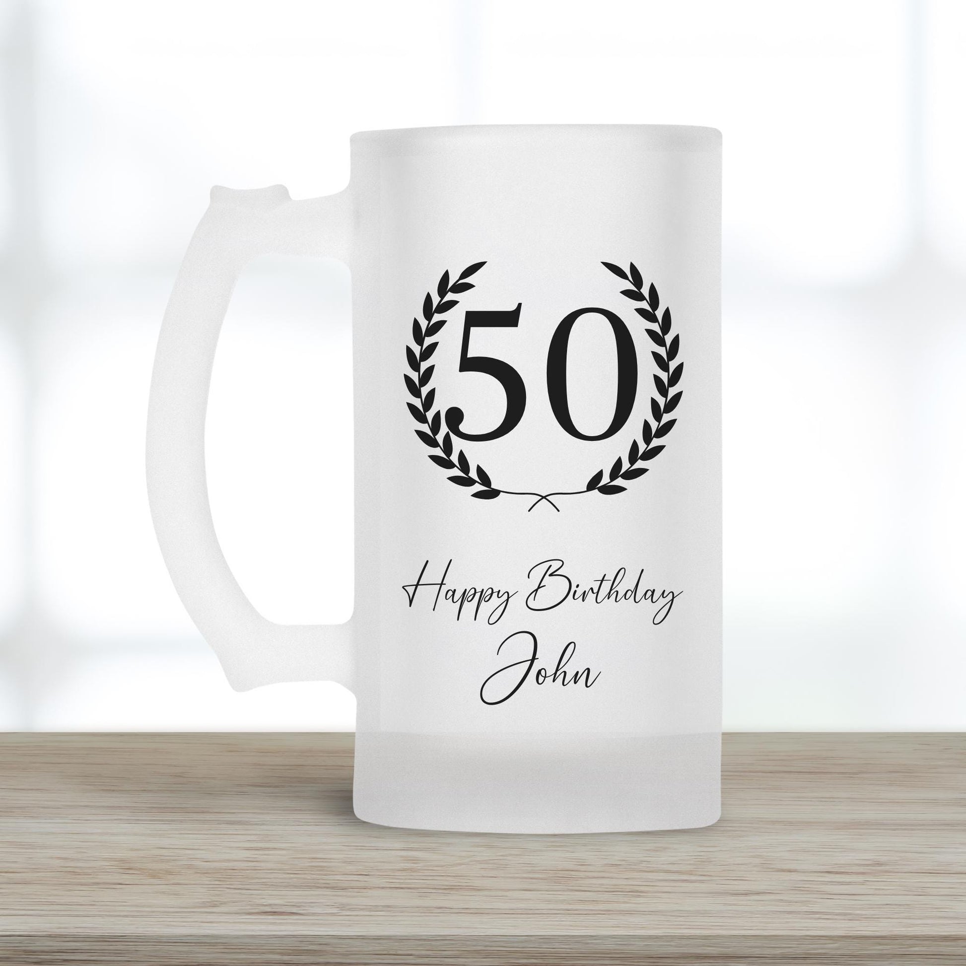 Personalised Birthday Beer Glass - Happy Birthday Gift - Photo Gift For Him - Drink Stein Present - 18th, 21st, 30th, 40th, 50th, 60th