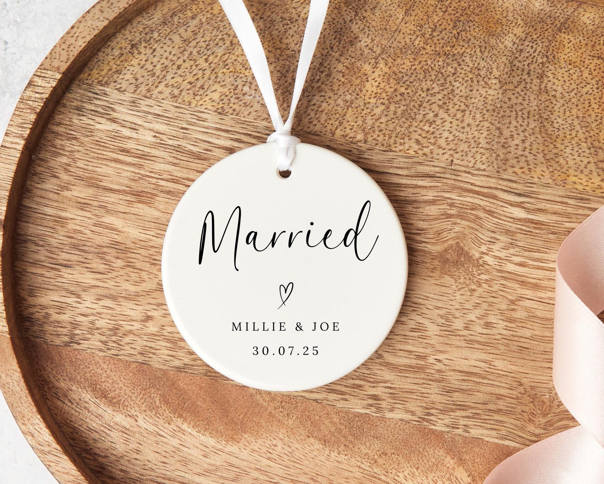 Personalised Wedding Keepsake Ornament: Ceramic New Couple Gift