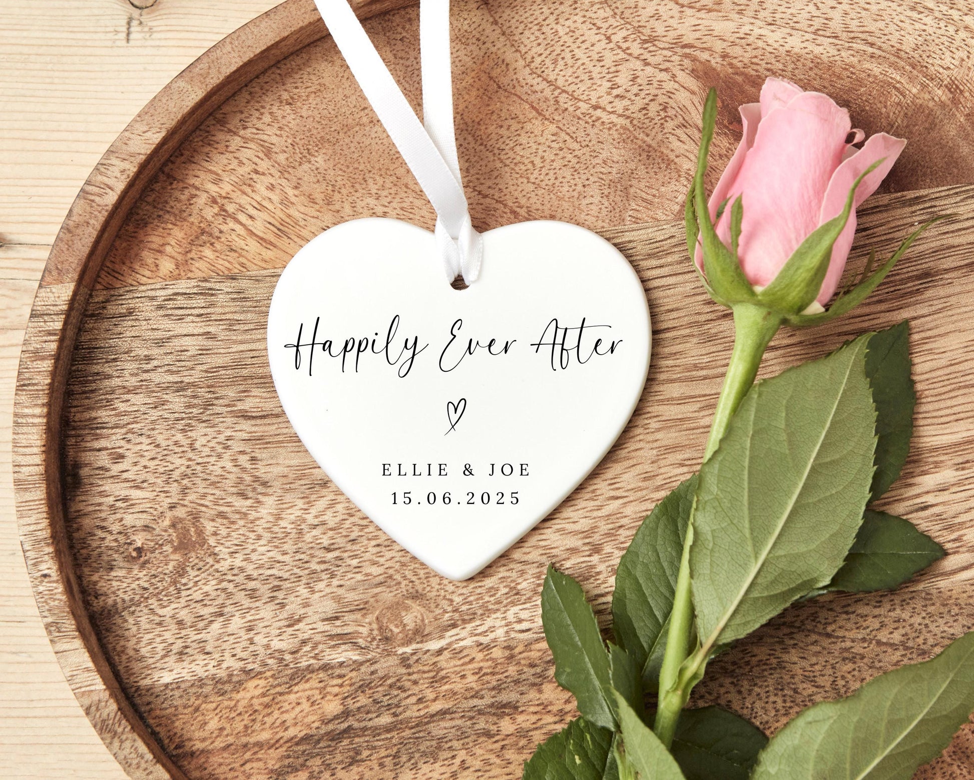 Wedding Gift Personalised Happily Ever After Ceramic Couple Keepsake