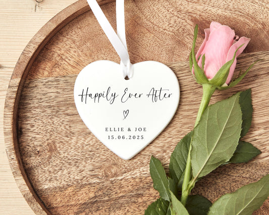 Wedding Gift Personalised Happily Ever After Ceramic Couple Keepsake