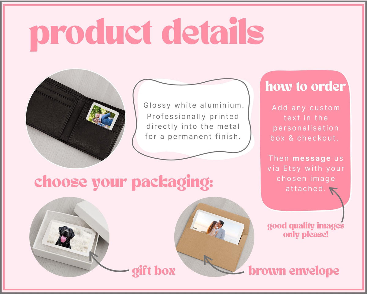Valentine's Personalised Photo Wallet Card Couple Wedding Anniversary Gift