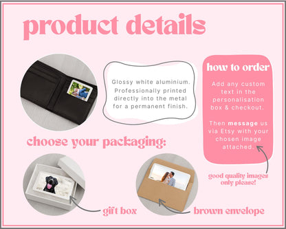 Memory Photo Wallet Card Personalised Remembrance Keepsake Gift