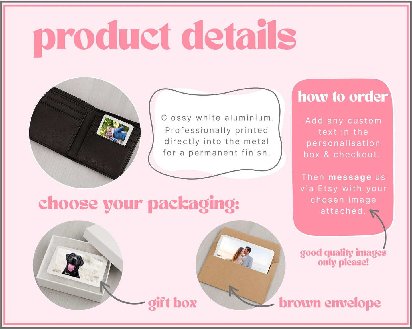 Couple Photo Wallet Card Personalised Engagement Wedding Anniversary Gift