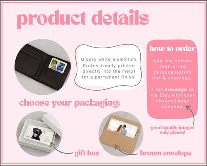 Couple Photo Wallet Card Personalised Engagement Wedding Anniversary Gift