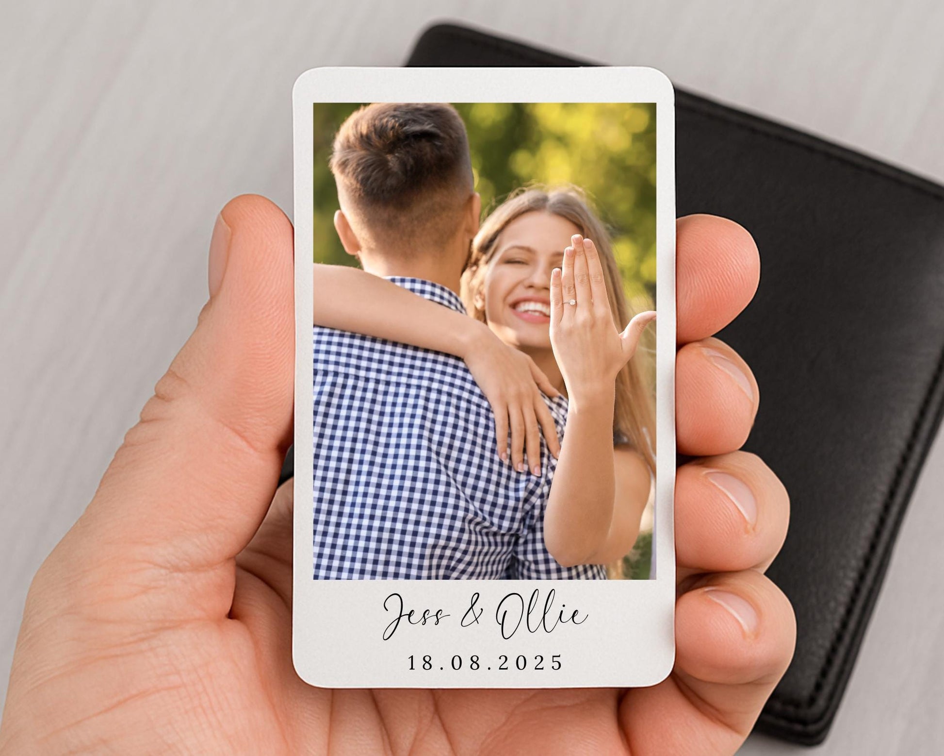 Couple Photo Wallet Card Personalised Engagement Wedding Anniversary Gift