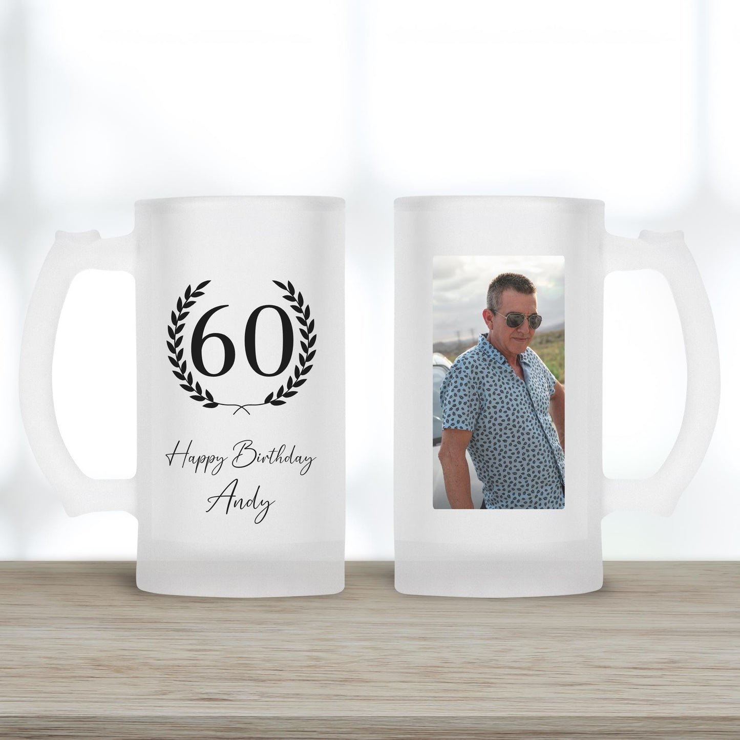 Personalised Birthday Beer Glass - Happy Birthday Gift - Photo Gift For Him - Drink Stein Present - 18th, 21st, 30th, 40th, 50th, 60th