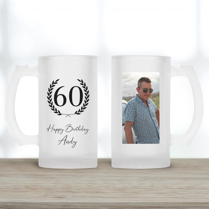 Personalised Birthday Beer Glass - Happy Birthday Gift - Photo Gift For Him - Drink Stein Present - 18th, 21st, 30th, 40th, 50th, 60th