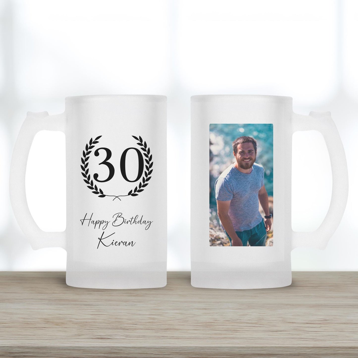 Personalised Birthday Beer Glass - Happy Birthday Gift - Photo Gift For Him - Drink Stein Present - 18th, 21st, 30th, 40th, 50th, 60th
