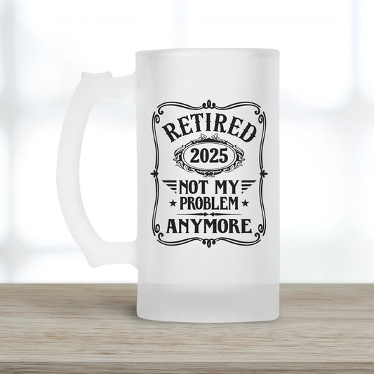 Personalised Retirement Beer Glass 16oz Stein Gift