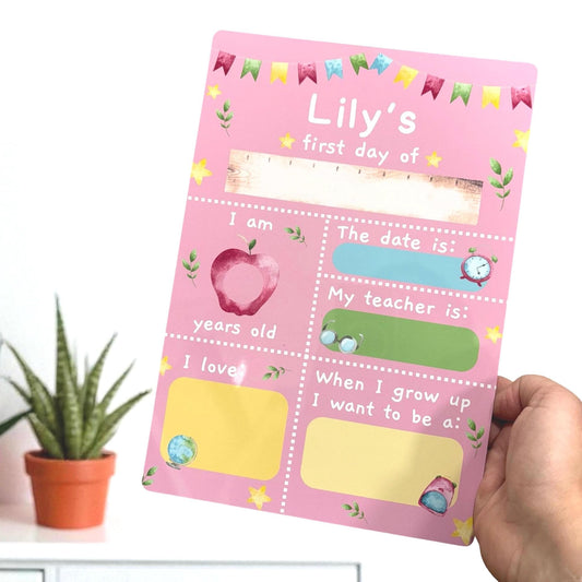 First Day Of School Sign Personalised Reception Back To School Wipeable Board