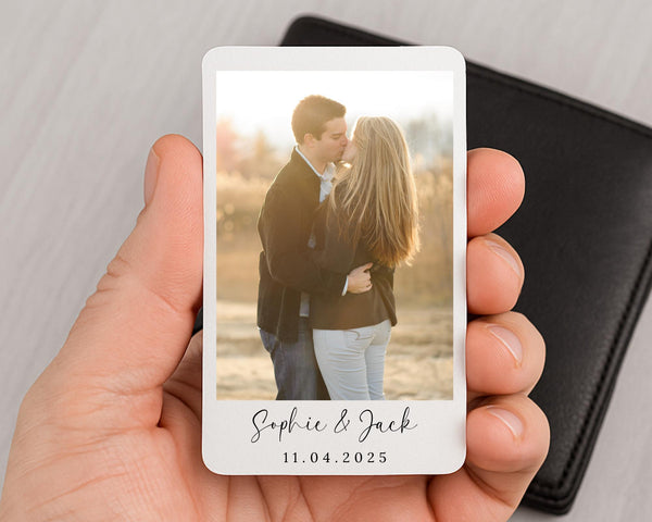 Couple Photo Wallet Card Personalised Engagement Wedding Anniversary Gift