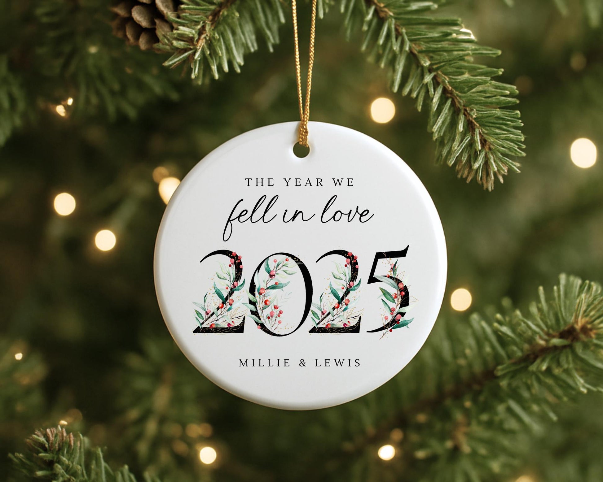 The Year We Fell In Love Christmas Ornament Personalised Couple Decoration