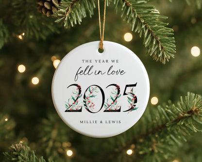 The Year We Fell In Love Christmas Ornament Personalised Couple Decoration