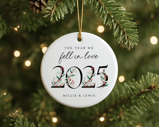 The Year We Fell In Love Christmas Ornament Personalised Couple Decoration