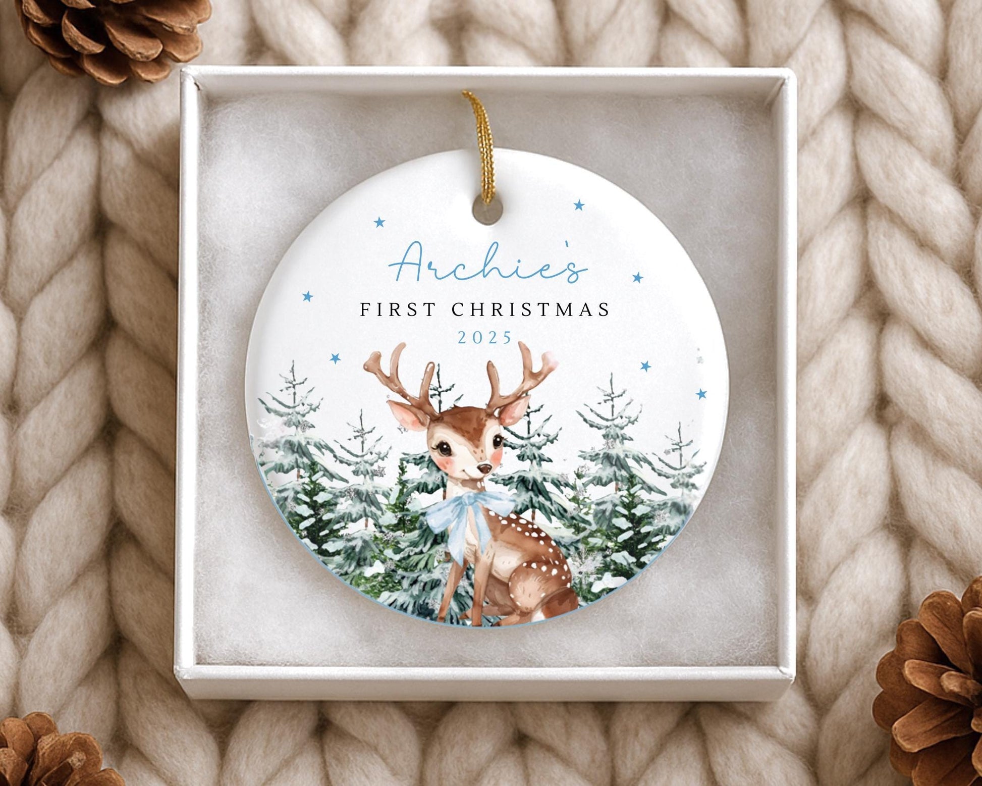 Baby First Christmas Ornament 1st Xmas Keepsake Tree Decoration Reindeer Gift